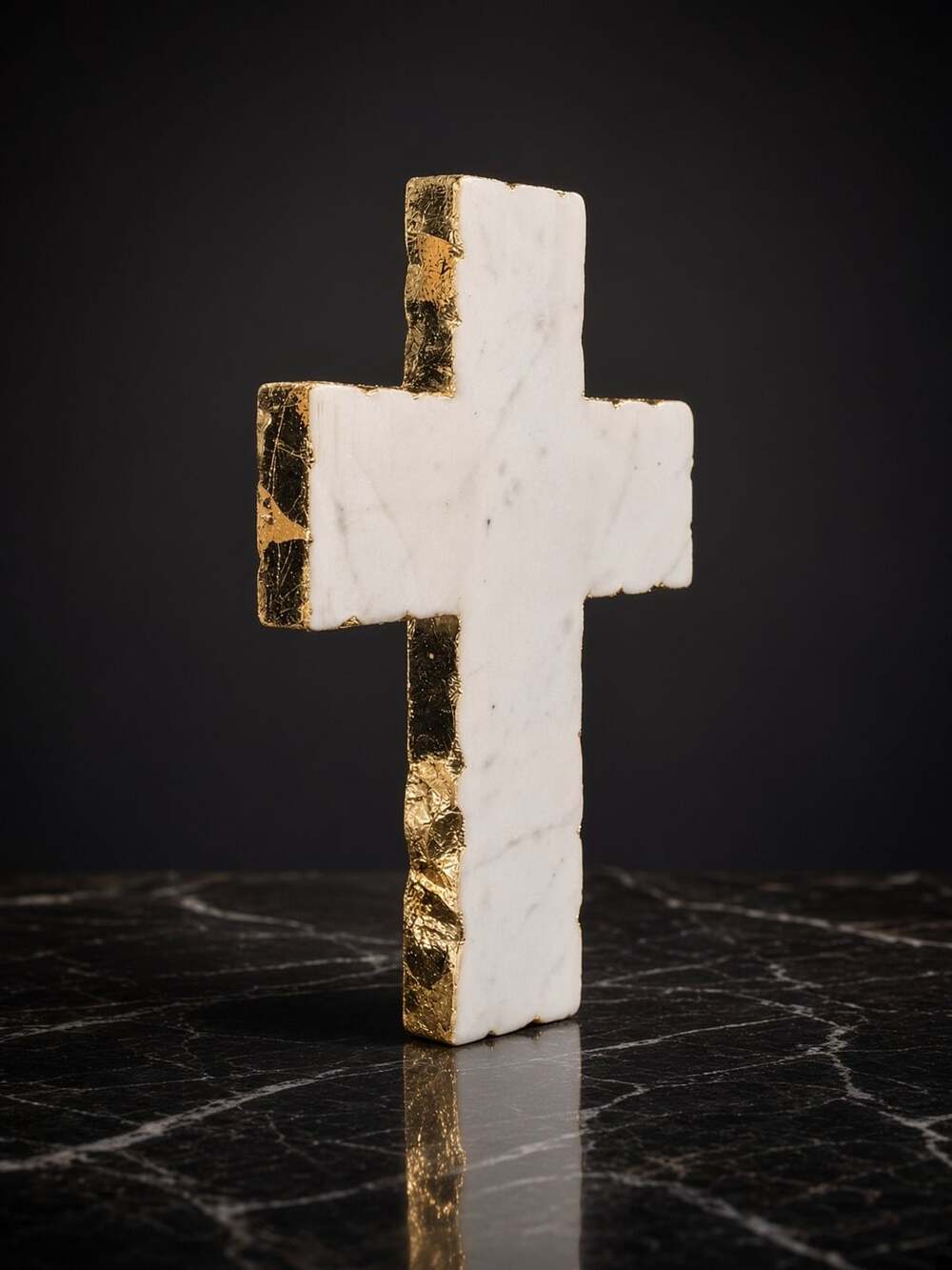 Mud Gold Edge Marble Cross